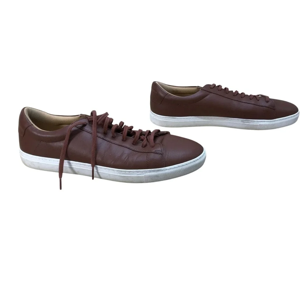 Oliver Cabell Low 1 Casual Shoes Men Size 15 Brown Leather Comfort Sneakers READ